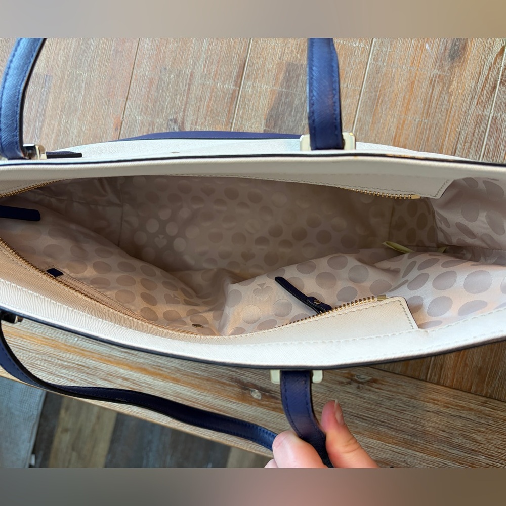Kate Spade Navy and Cream Tote and Wallet Set - Picture 9 of 16